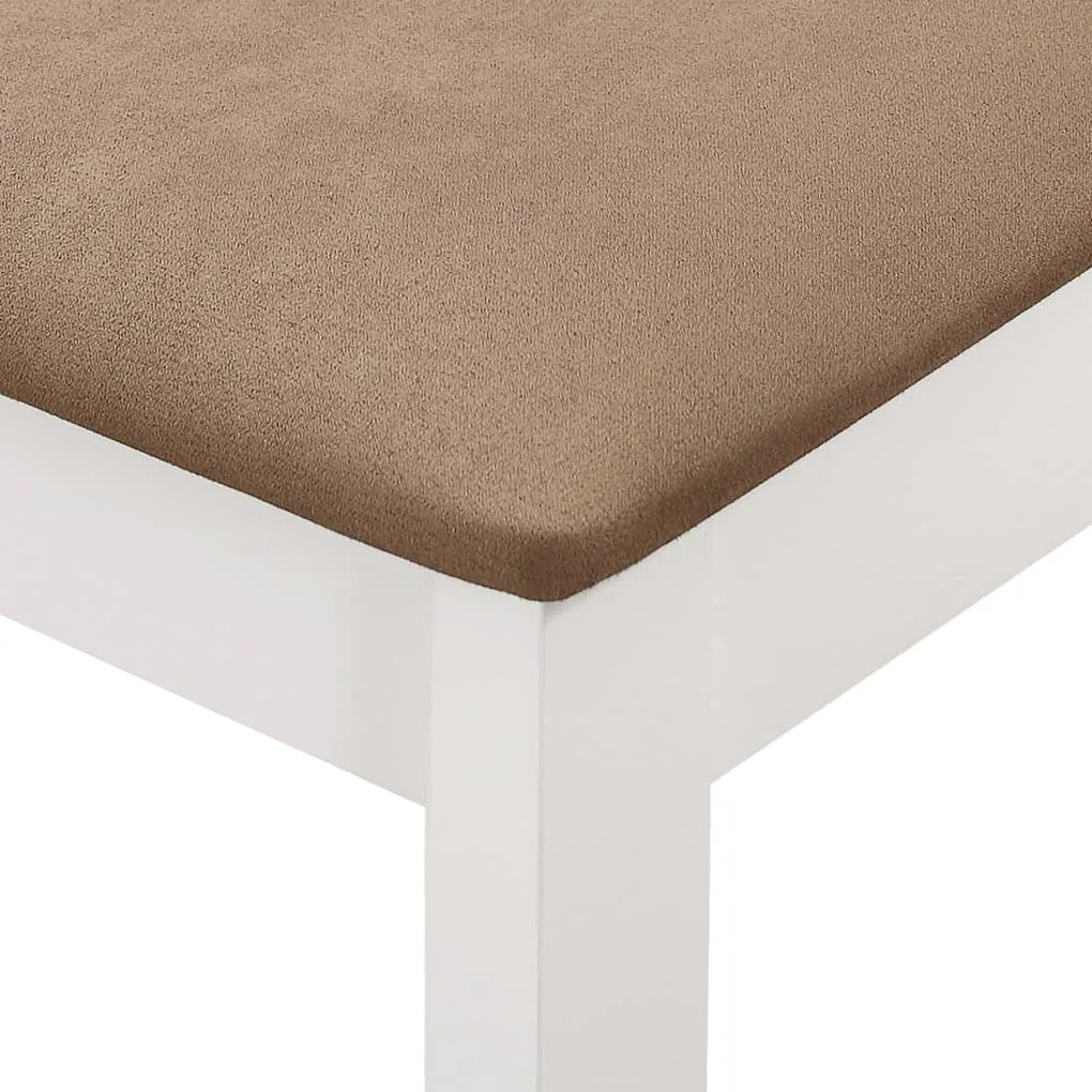 Cadeiras de jantar com almofadões 2 pcs madeira maciça branco