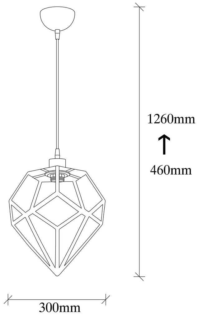 Candeeiro Chandelier Degirmen – Preto e Bronze – Diâmetro 30 cm, Altur