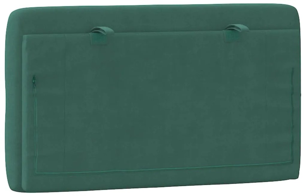 Almofadão de cabeceira 90 cm veludo verde-escuro
