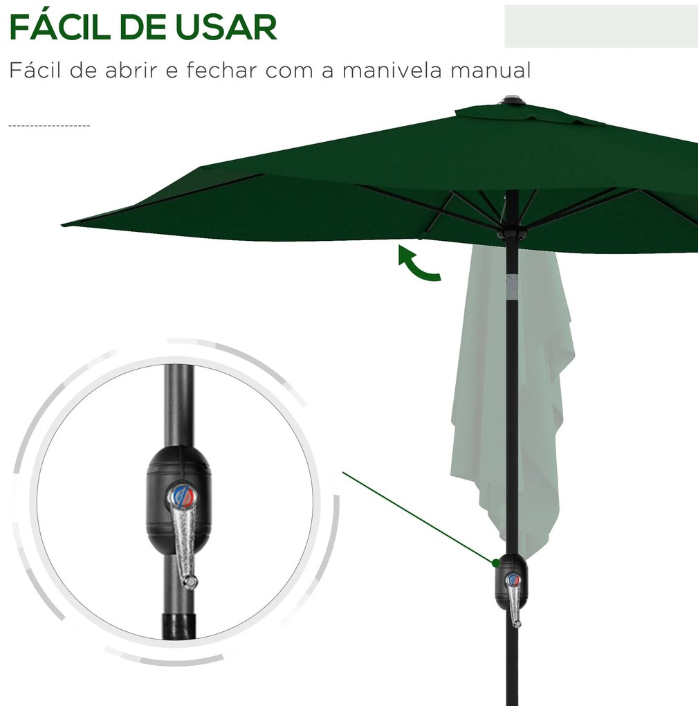 Chapéu de Sol de Jardim 300x200x248 cm Proteção UV50+ Chapéu de Sol de