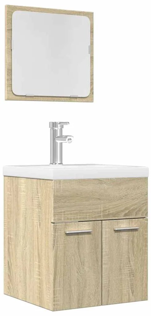 vidaXL 2 pcs conj. móveis casa banho derivados madeira carvalho sonoma