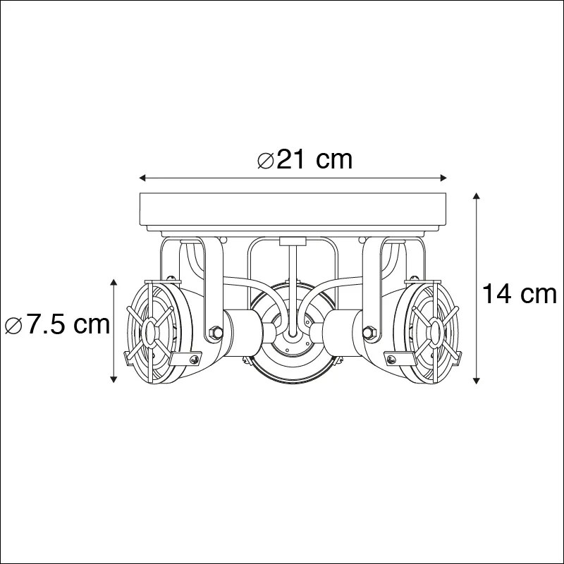 LED Candeeiro de tecto castanho ferrugem 3-làmpadas- WiFi GU10 - SORRA Industrial