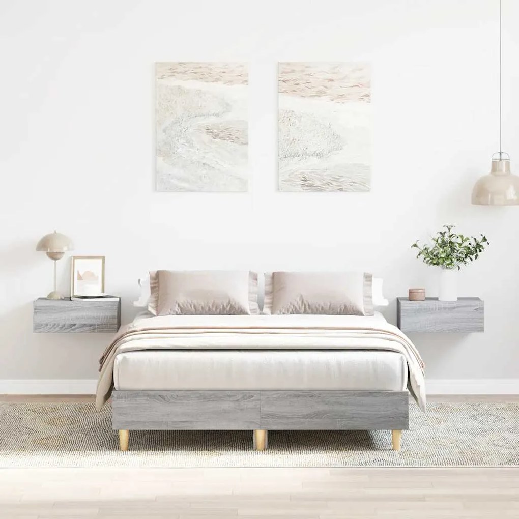 vidaXL Estrutura de cama sem colchão 120x200 cm cinza sonoma