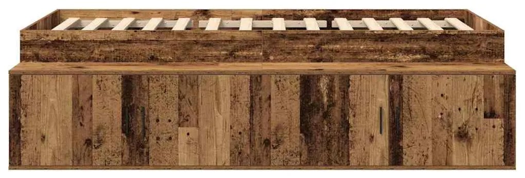 Estrutura Cama Armazenamento Madeira Velha 80x200 cm