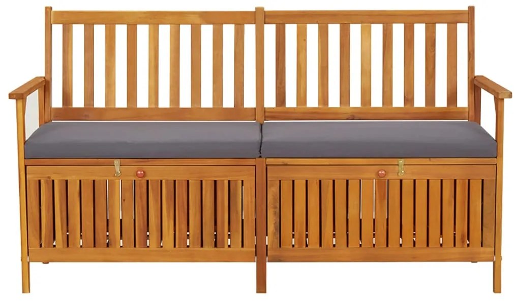 Banco de arrumação c/ almofadão 148 cm madeira de acácia maciça