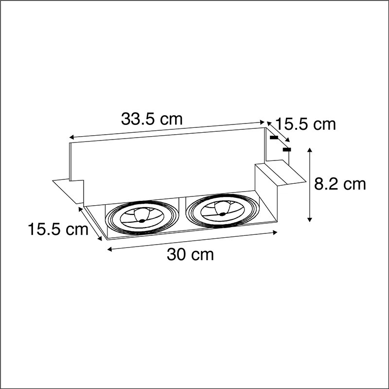 Foco embutido branco rotativo e inclinável AR111 sem moldura 2-luzes - Oneon Moderno