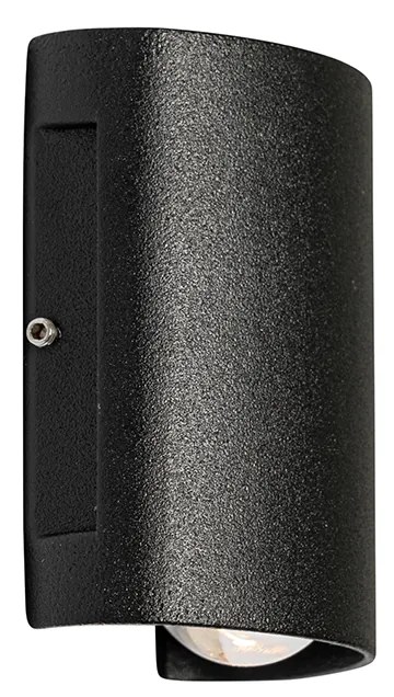 Candeeiro de parede exterior preto com LED 2-luzes IP54 - Silly