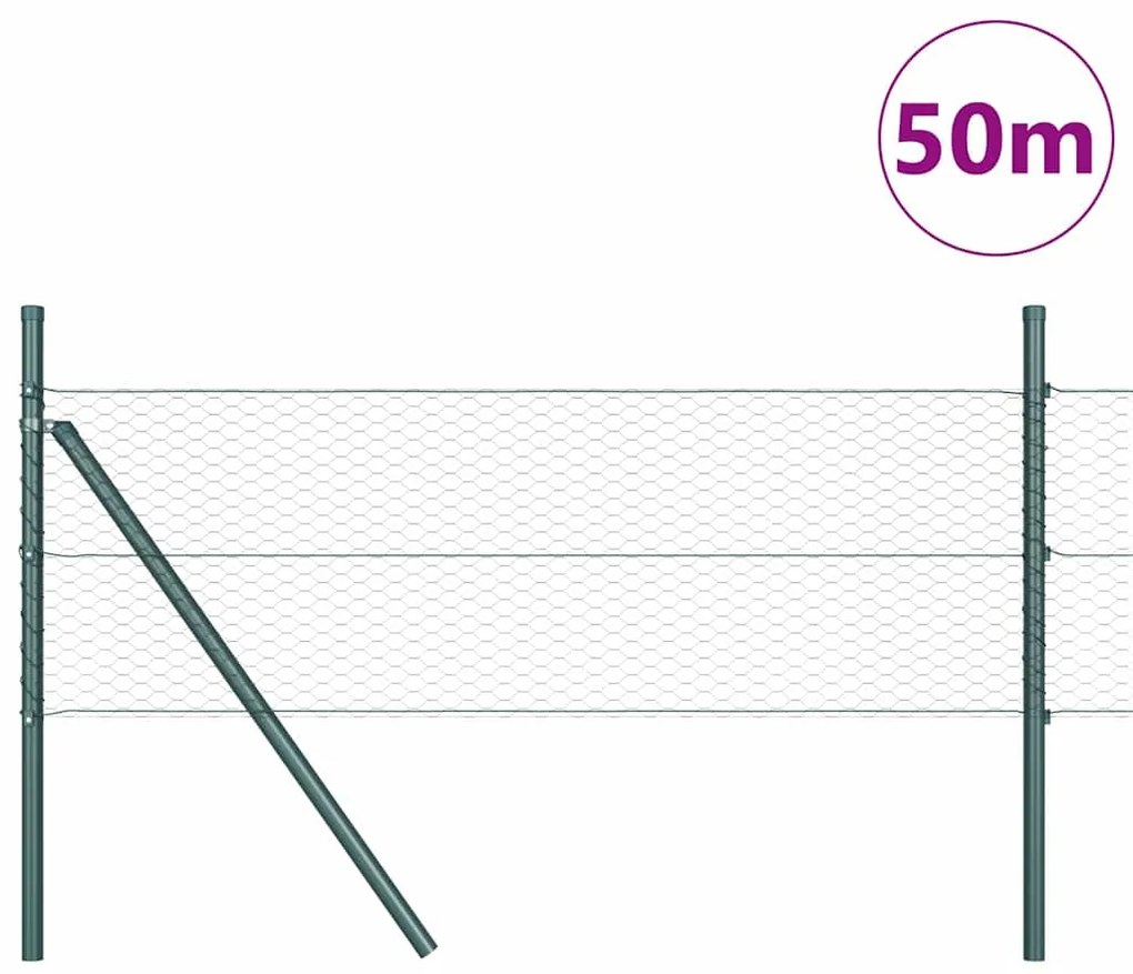 Cerca Hexagonal vidaXL Cinza 0.4x50 m Aço