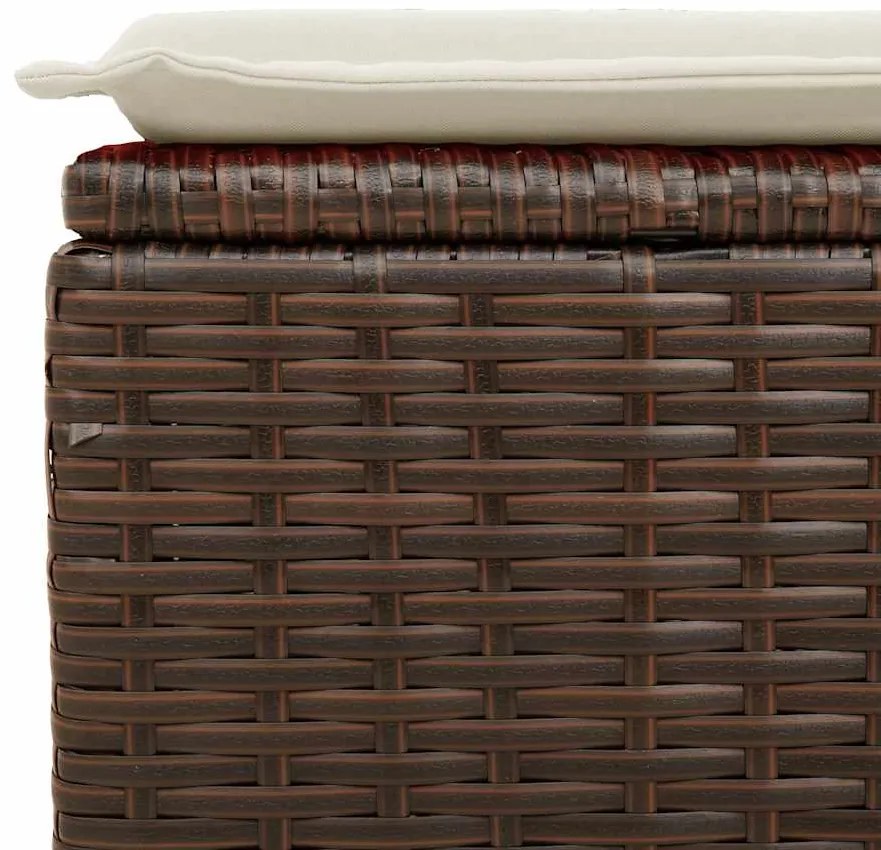 2 pcs conj. sofás jardim c/ almofadões vime PE/acácia castanho