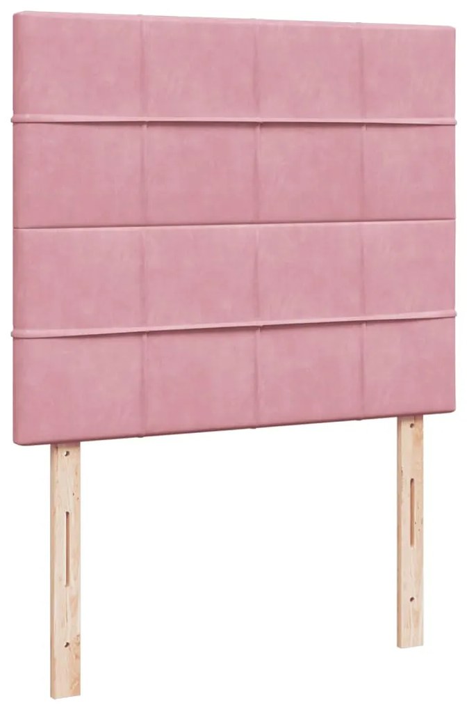 Cama boxspring com colchão 120x190 cm veludo rosa