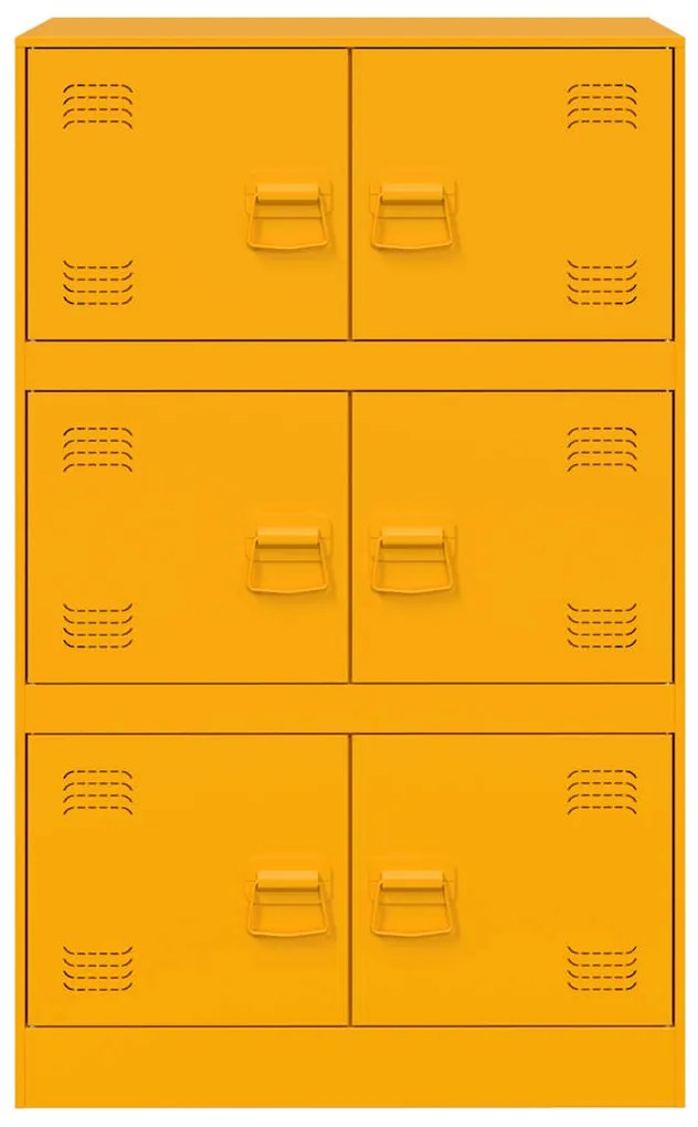 Aparador 67x39x107 cm aço amarelo mostarda