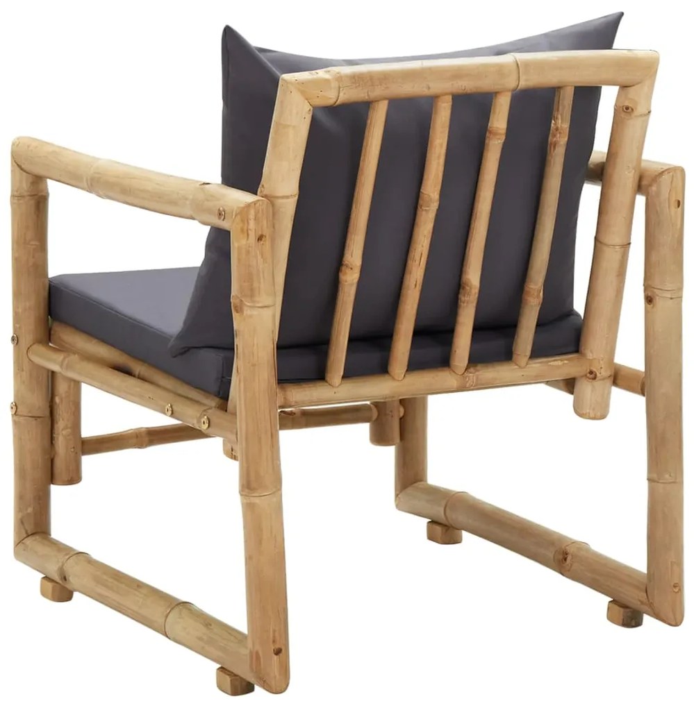Cadeiras de jardim c/ almofadões 2 pcs bambu