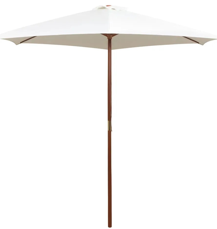 Guarda-sol com mastro em madeira 270x270 cm branco nata