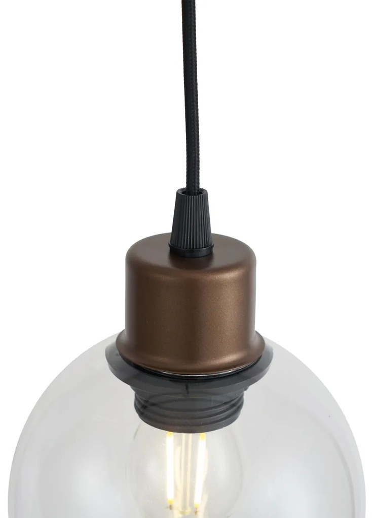 Candeeiro suspenso moderno bronze com vidro transparente para sistema de calha monofásico - Iconic Lava Moderno