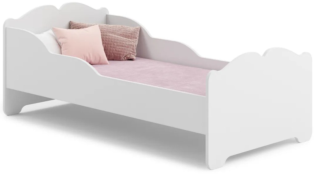 Cama infantil ANNA branca 160x80 - colchão e estrado incluído