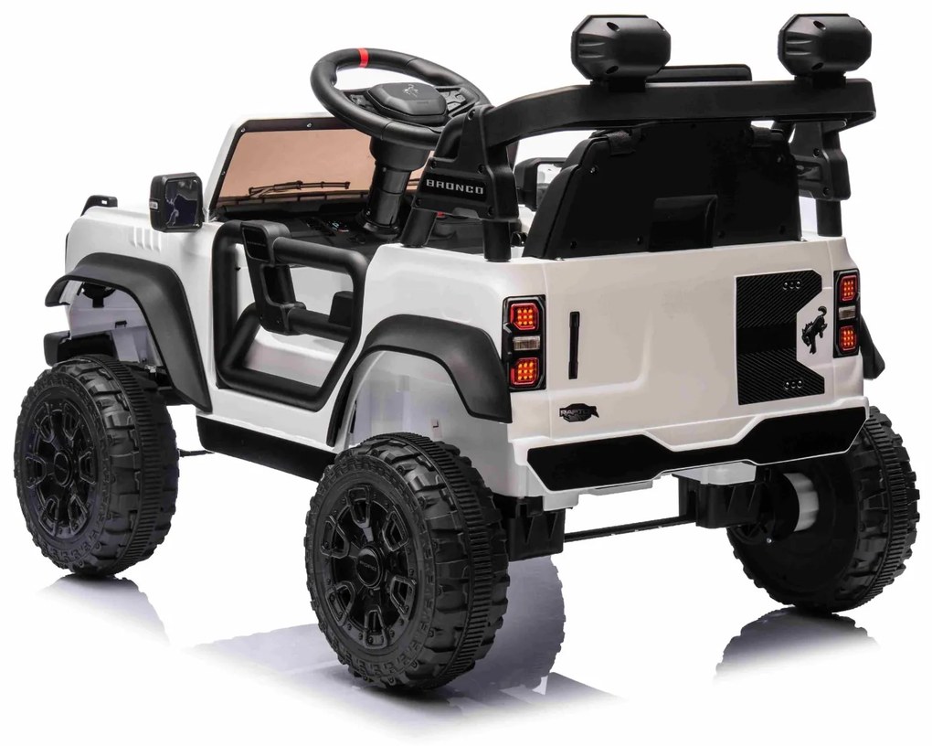 Carro elétrico para crianças 3 a 6 anos 12V Ford Bronco com tração traseira, licenciado (1 Lugar) bateria de lítio, leitor de MP3 com entrada USB, luz