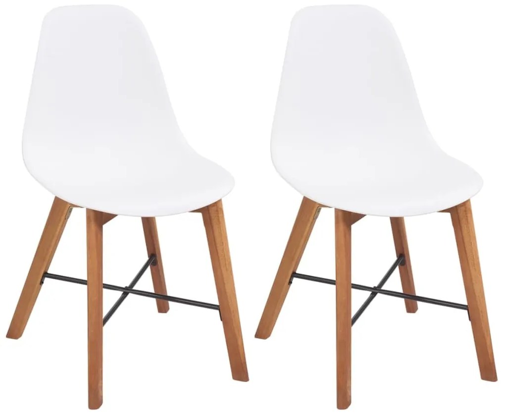 vidaXL Cadeiras de jantar 2 pcs plástico branco