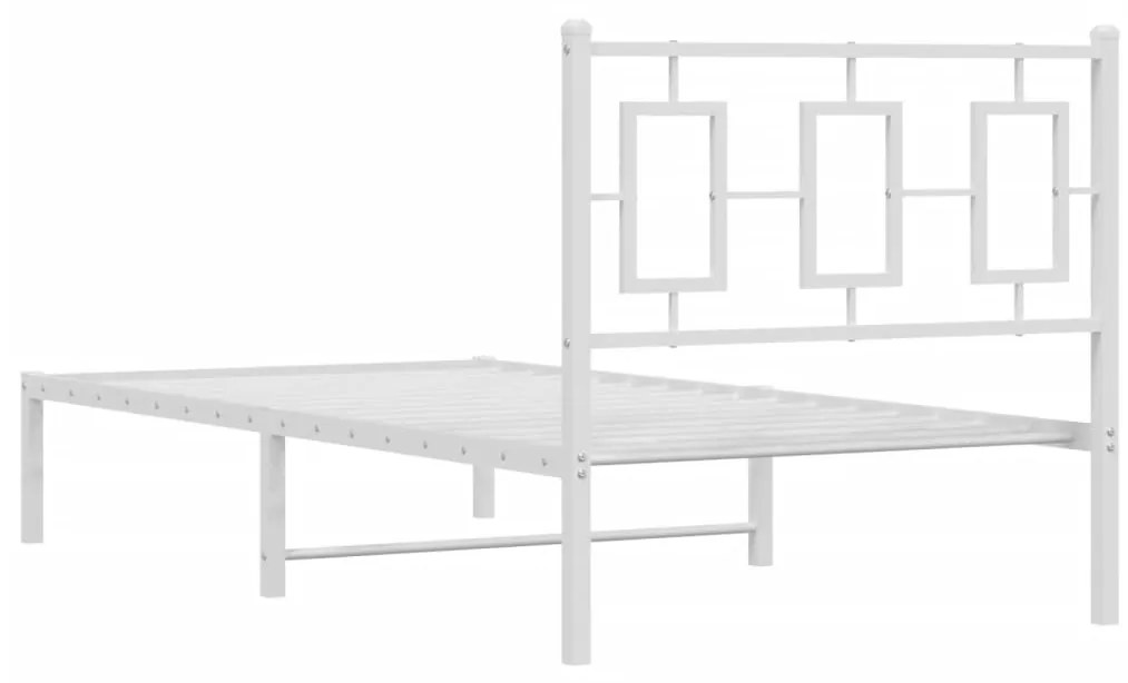 Estrutura de cama com cabeceira 90x200 cm metal branco