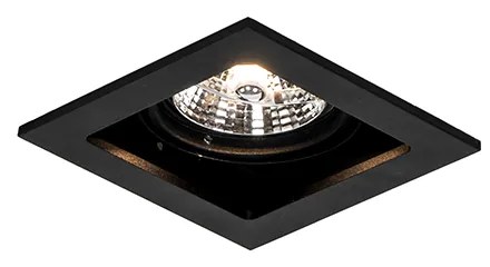 Foco embutido quadrado preto ajustável - Artemis 70