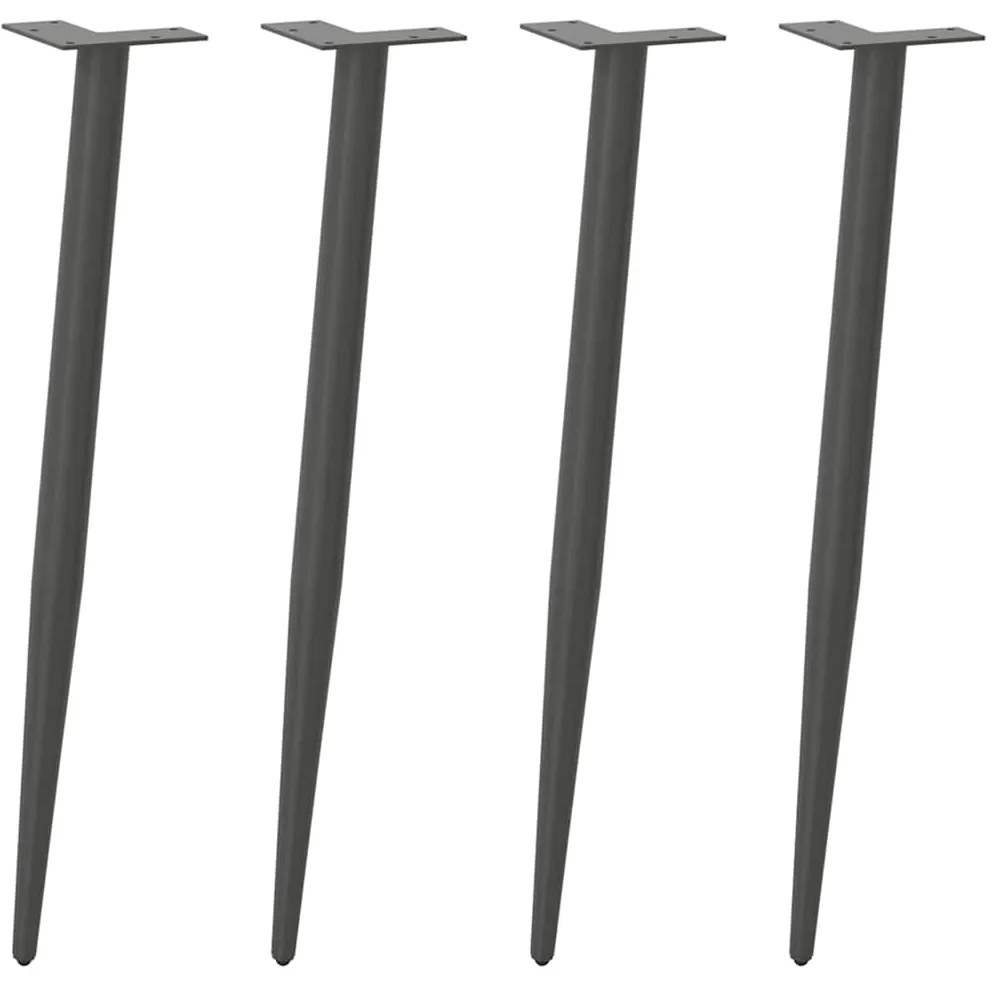 Pés de mesa de console formato cônico 4 peças antracite 72-73 cm aço