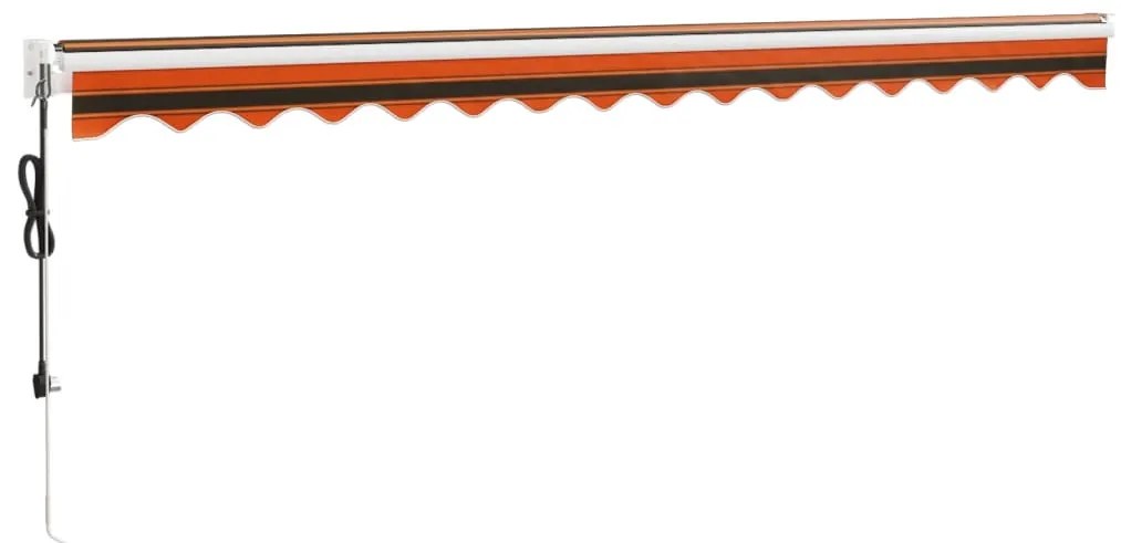 Toldo retrátil automático 4,5x3 m laranja e castanho