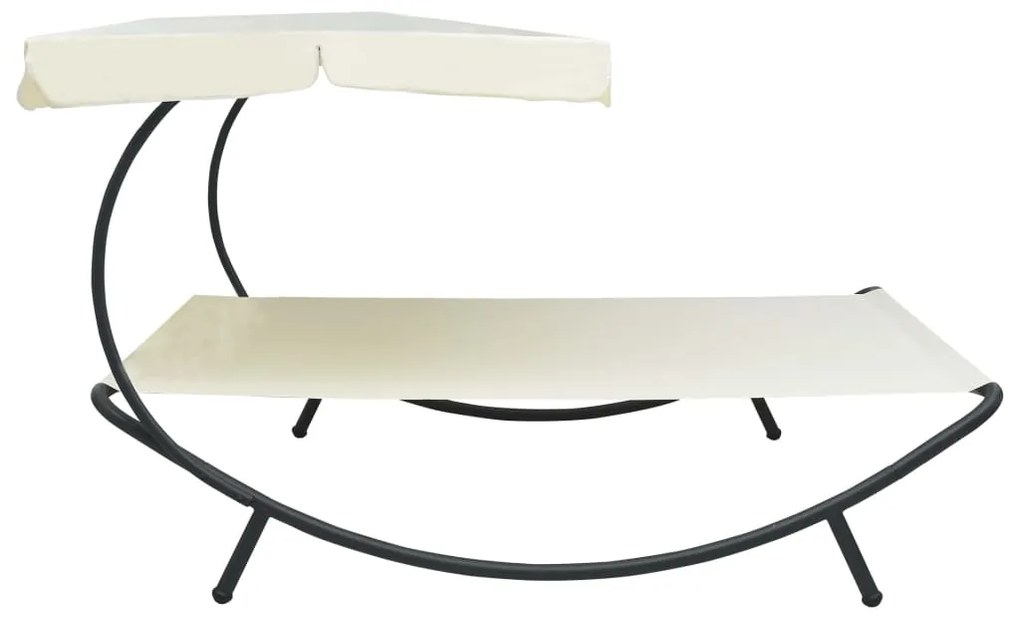 Espreguiçadeira de jardim com toldo branco nata