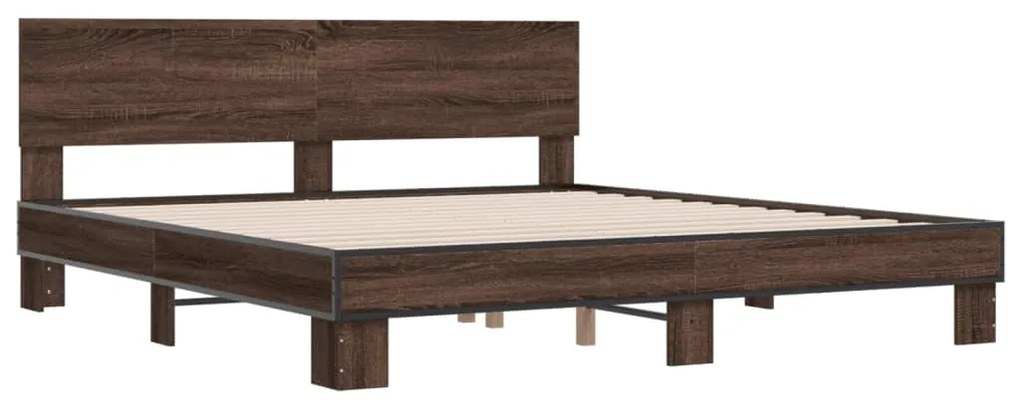 Estrutura de cama 200x200cm derivados madeira/metal