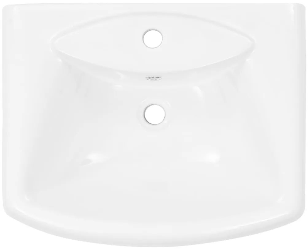 Lavatório com coluna cerâmica branco 580x470x200 mm