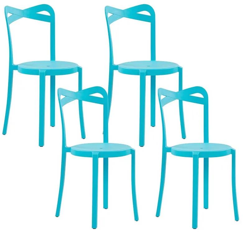 Conjunto de 4 cadeiras de plástico azuis CAMOGLI Beliani