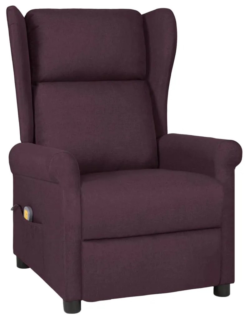 vidaXL Poltrona de massagens tecido roxo