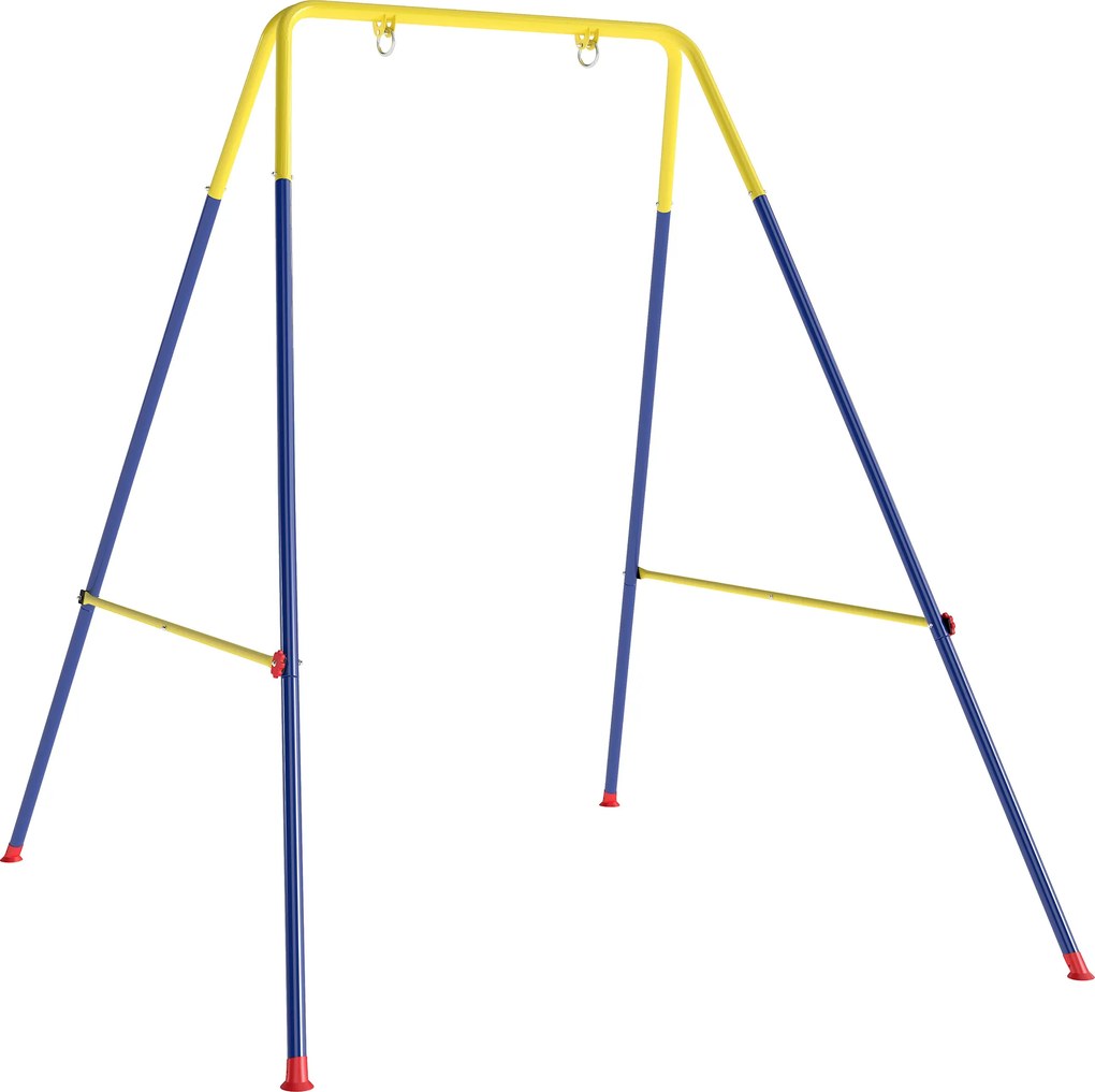 Estrutura de Baloiço Infantil Dobrável Estrutura Metálica para 1 Baloiço (NÃO INCLUIDO) com 2 Ganchos 4 Estacas 128x155x157 cm Azul