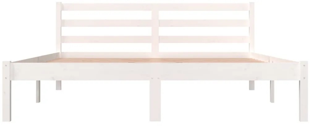 Estrutura de cama king 150x200 cm pinho maciço branco