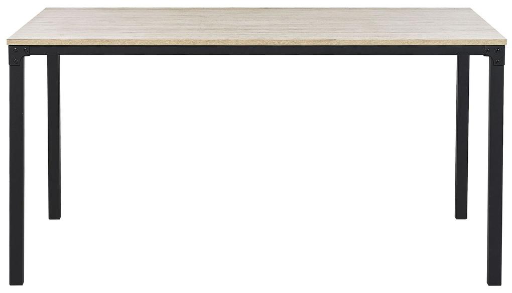 Mesa de jantar 150 x 90 cm preta e castanho claro HOCKLEY Beliani