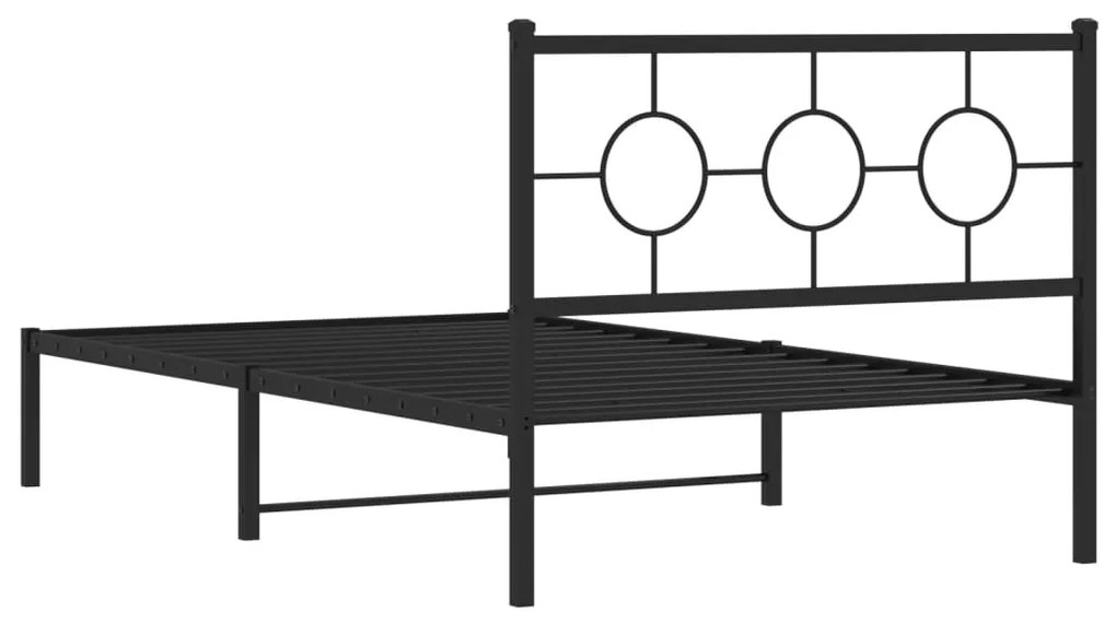 Estrutura de cama com cabeceira 107x203 cm metal preto