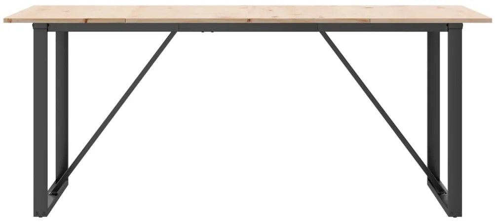 Mesa de jantar estrutura em O 180x90x75cm pinho e aço