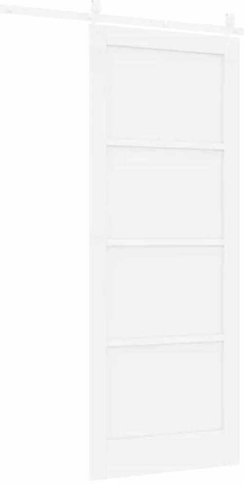 Porta Deslizante vidaXL com Conjunto de Ferragens Branca 83x211 cm Mad