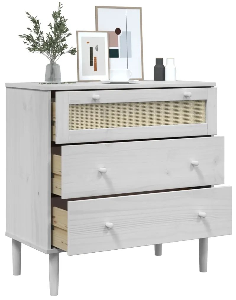 Armário de gavetas SENJA 80x40x80 cm pinho maciço branco