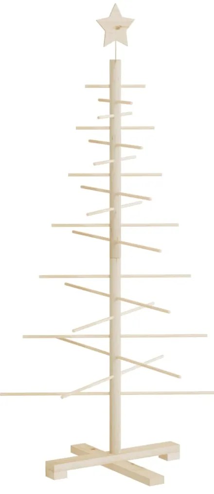 Árvore de Natal decorativa 125 cm madeira de pinho maciça