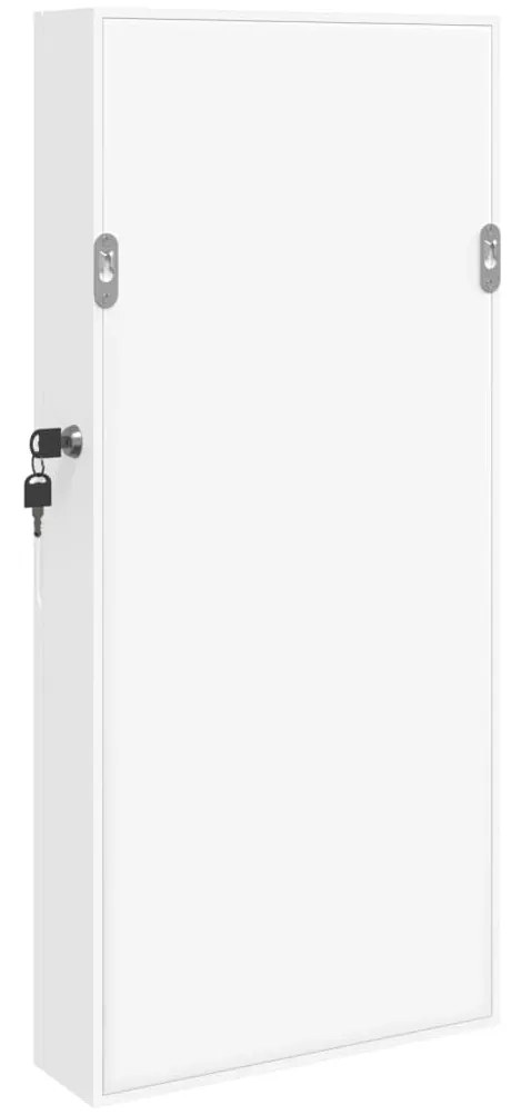Móvel para joias de parede espelhado 30x8,5x67 cm branco