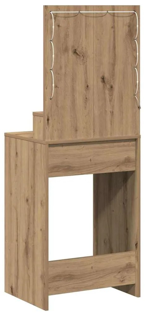 Penteadeira vidaXL com Luzes LED Carvalho Artisan 50x41x135 cm