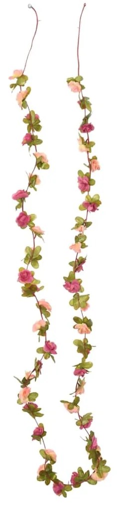 Grinaldas de flores de Natal 6 pcs 250 cm vermelho rosado