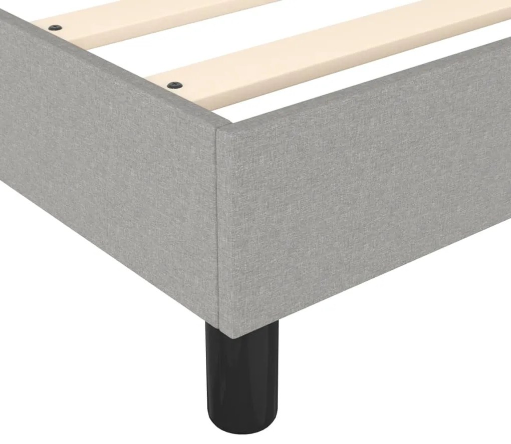 Estrutura de cama sem colchão 120x200 cm tecido cinzento-claro