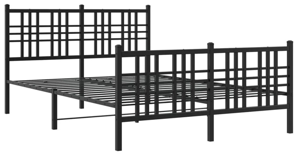 Estrutura de cama com cabeceira e pés 140x200 cm metal preto