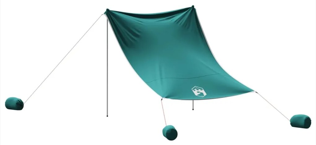 Toldo de praia com âncoras de areia 214x236 cm verde