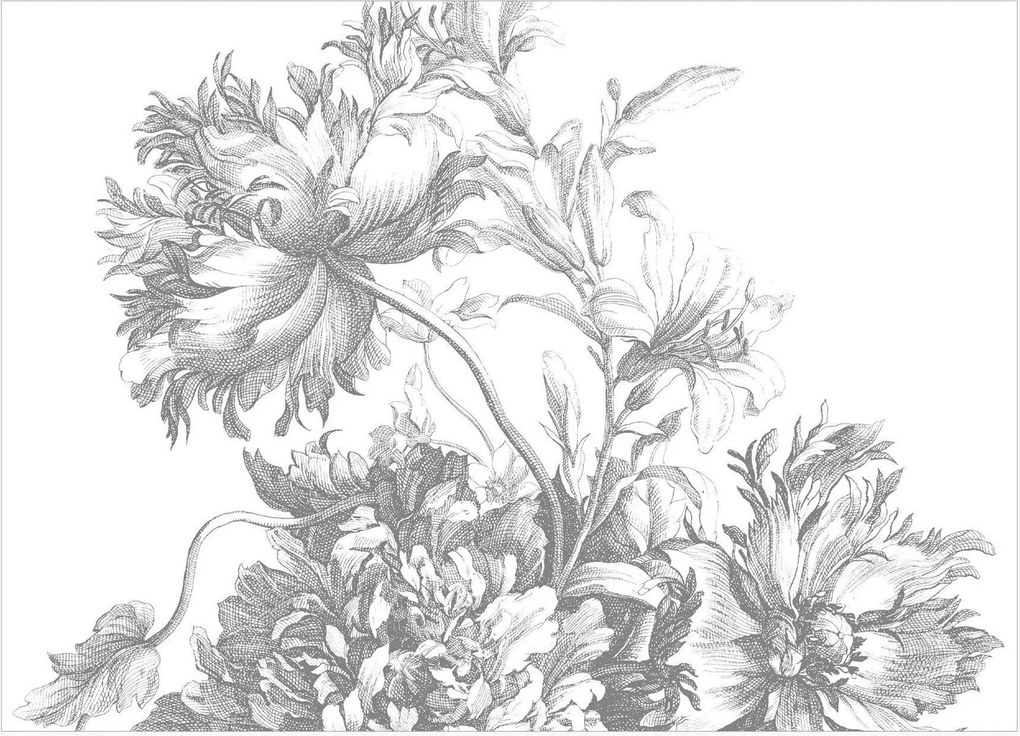 Papel de parede Engraved Flowers