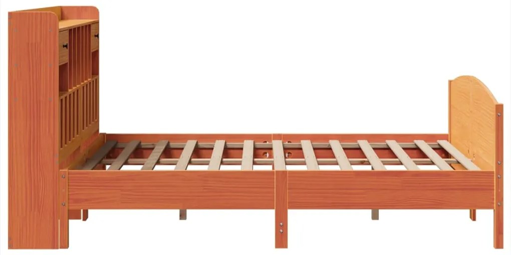 Cama com estante sem colchão 140x190 cm pinho maciço