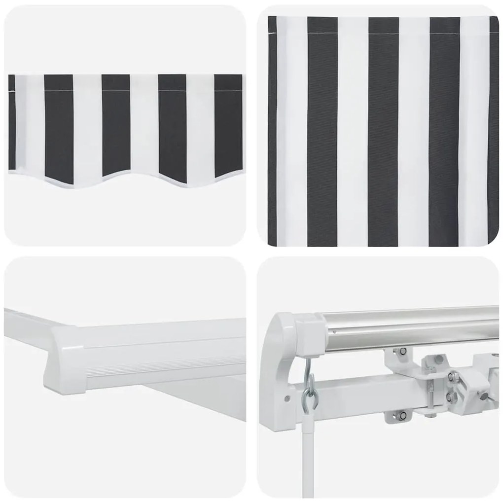 Toldo retrátil manual 450x300 cm antracite e branco