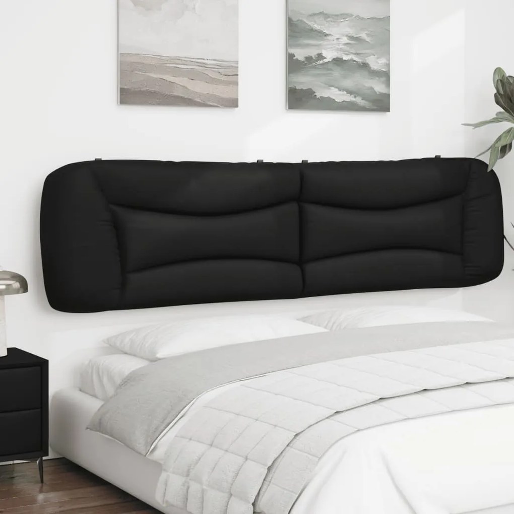 Almofadão de cabeceira 200 cm couro artificial preto