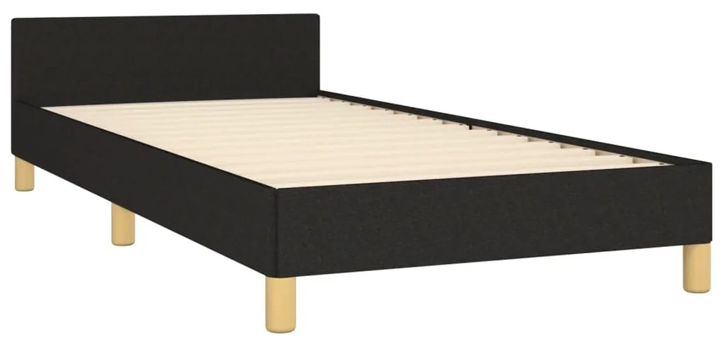 Estrutura de cama sem colchão 90x190 cm tecido preto