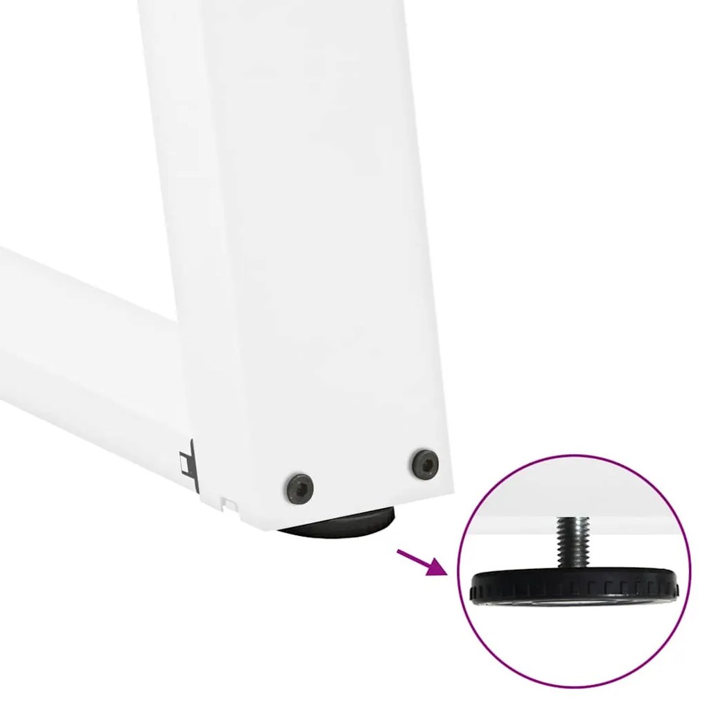 Pés de mesa de jantar em forma de U, 2 peças, branco, 90x (72-73) cm,